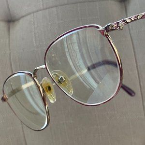 Vintage Laura Ashley Women Eyeglasses Frame LYDIA Gold Tone Glasses Made in Japa